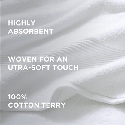 Ted Baker 4-Pack Washcloth Set - 100% Cotton - Soft, Highly Absorbent - 13" x 13", White