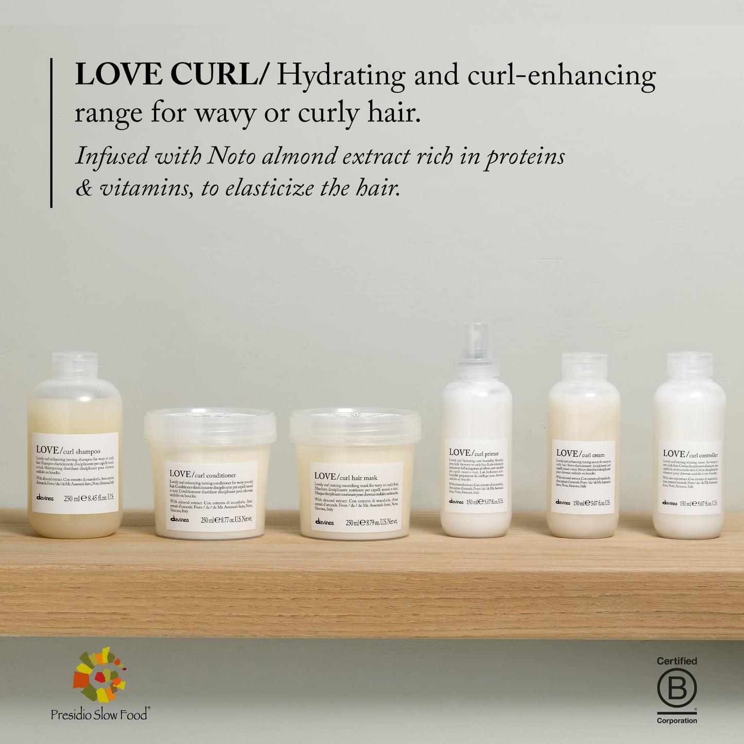 Davines LOVE Curl Controller, Relaxing Anti-Frizz Effect Cream for Wavy and Curly Hair - Defines Texture, Leaving Soft, Light & Elastic Curls even in High Humidity with Almond Extract, 5.07 Fl Oz