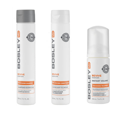 BosleyMD BosRevive Color-Safe Hair Care Kit for Thinning Hair, Starter Size (30 Days) – Shampoo, Conditioner & Thickening Treatment with Biotin, Panthenol & Botanical Extracts