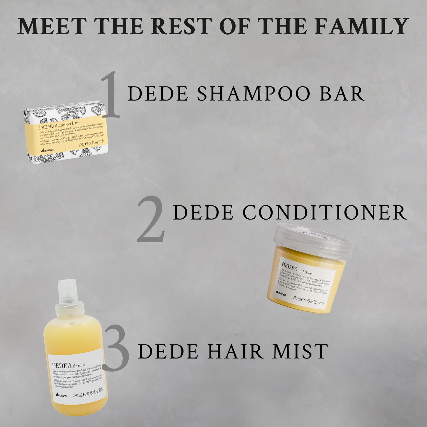 Davines DEDE Shampoo, Delicate Soft Lather Daily Cleanser for Medium Fine & Fine Hair - Gently Removes Impurities to Make Hair Light, Shiny, and Soft with Red Celery Extract, 8.45 Fl Oz