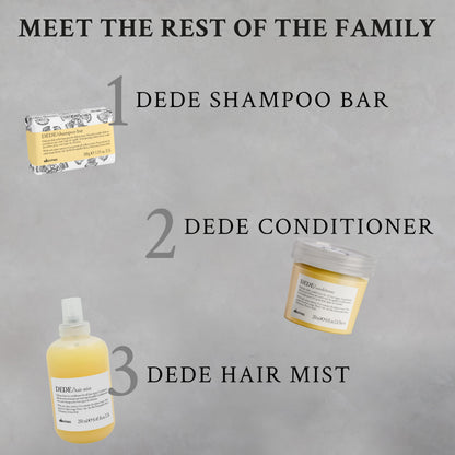 Davines DEDE Shampoo, Delicate Soft Lather Daily Cleanser for Medium Fine & Fine Hair - Gently Removes Impurities to Make Hair Light, Shiny, and Soft with Red Celery Extract, 8.45 Fl Oz
