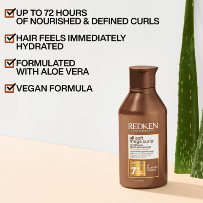 Redken All Soft Mega Curls Conditioner For Extremely Dry Curly & Coily Hair - Nourishes & Softens Severely Dry Hair