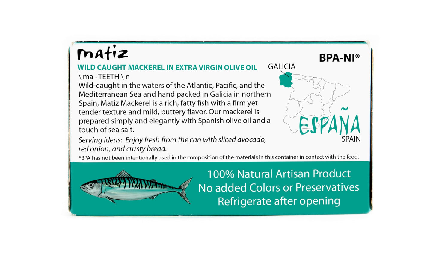 Matiz Mackerel in Extra Virgin Olive Oil | 3 Ounces | Spanish Natural Artisan Wild Caught Fish (12 Pack)