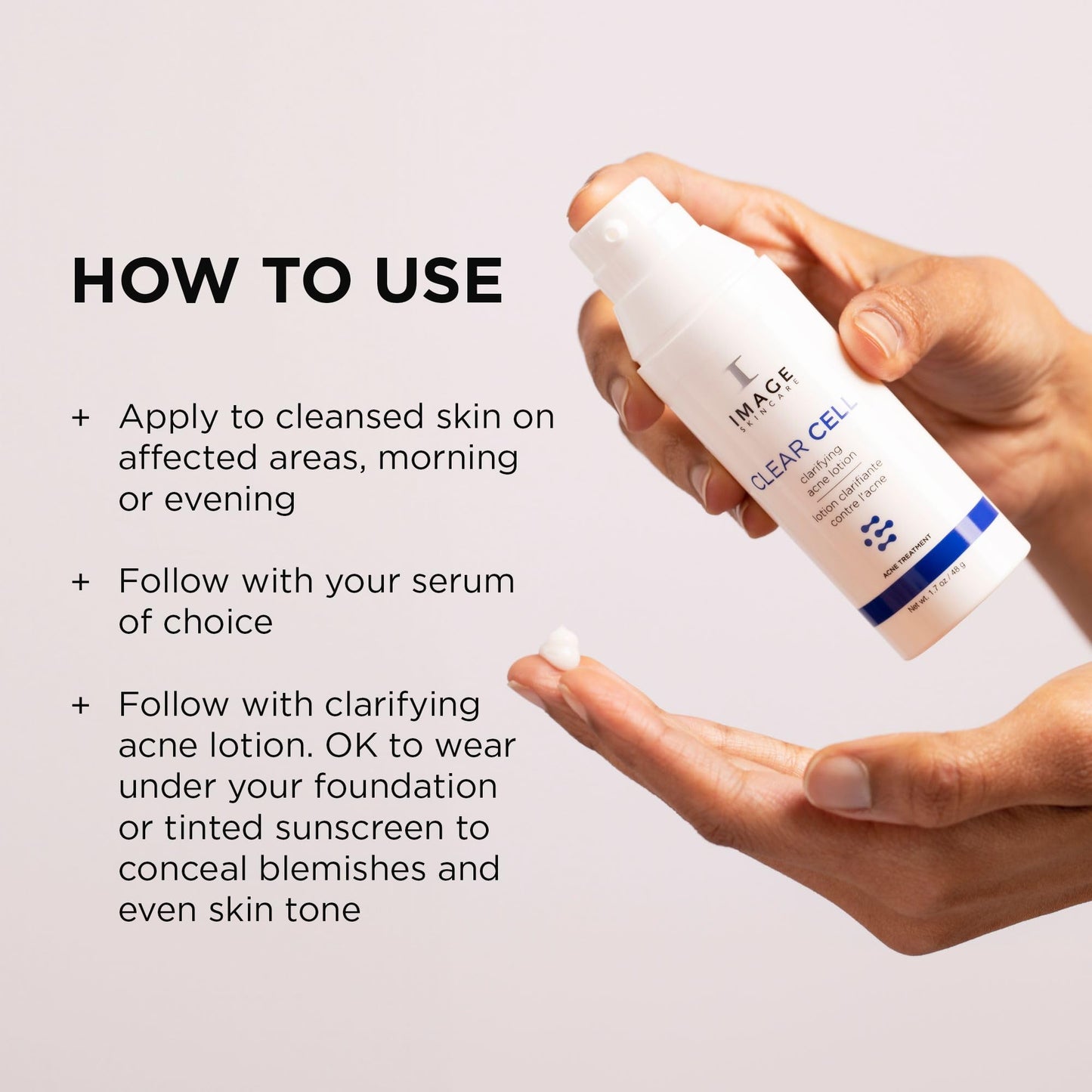 IMAGE Skincare, CLEAR CELL Clarifying Acne Lotion Treatment, with Benzoyl Peroxide, Treats and Prevents Acne Blemishes, 1.7 oz