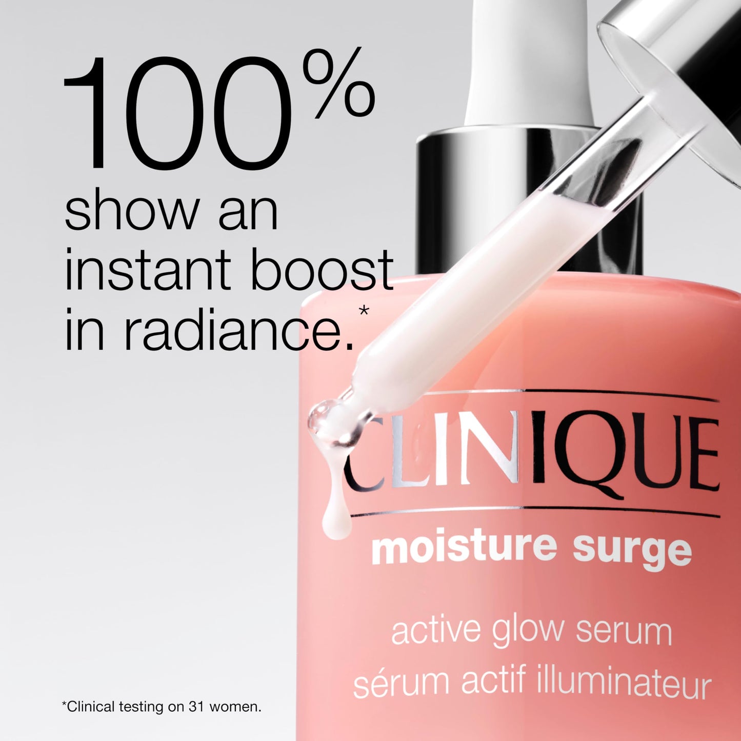 Clinique Moisture Surge Active Glow Serum with Lactic Acid, Hyaluronic Acid + Vitamin C | Hydrating, Lightweight + Oil Free
