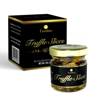 Tradino Premium Black Truffle Slices | Artisanal Italian Truffles | Fresh Black Truffle Carpaccio | Perfect for Easter Brunch, Appetizers & Holiday Cooking | Gourmet Dish Enhancer | 30g (1 oz)