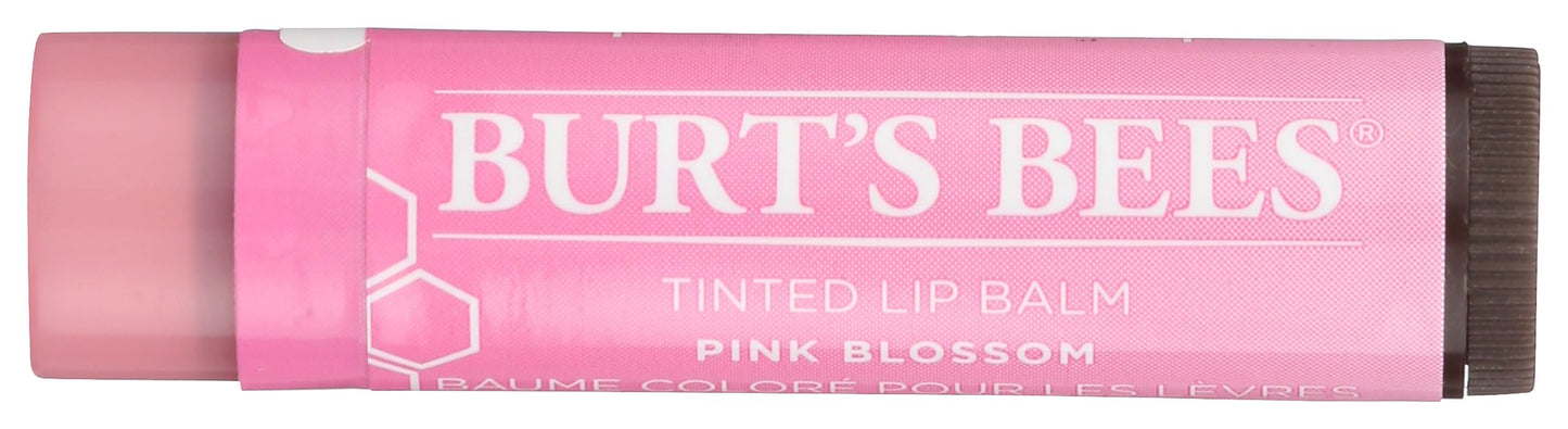 Burts Bees 100% Natural Tinted Lip Balm, Pink Blossom with Shea Butter & Botanical Waxes 1 Tube