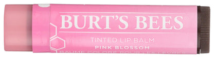 Burts Bees 100% Natural Tinted Lip Balm, Pink Blossom with Shea Butter & Botanical Waxes 1 Tube