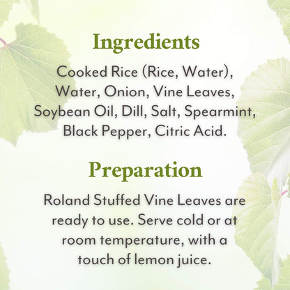 Roland Foods Canned Dolmas, Stuffed Vine Leaves with Rice and Spices, 14 Ounce (Pack of 6)