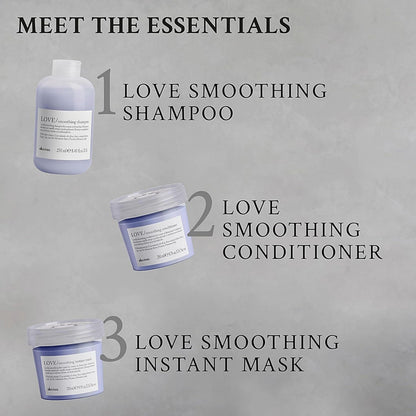 Davines LOVE Smoothing Conditioner, Smoothing Formula for Frizzy or Coarse Hair, Soften and Nourish