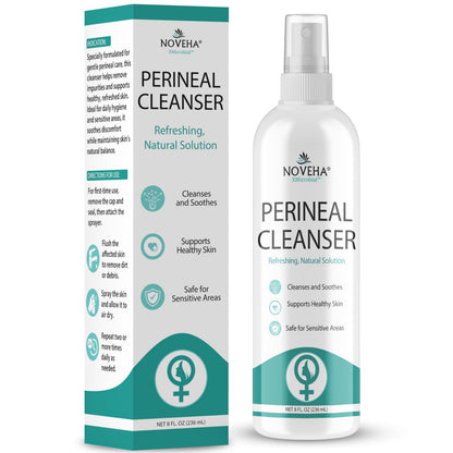 Noveha Perineal Spray & Cleanser | No-Rinse Formula for Daily Hygiene & Odor Control | Gentle Care for Postpartum, Seniors & Sensitive Areas | 8oz
