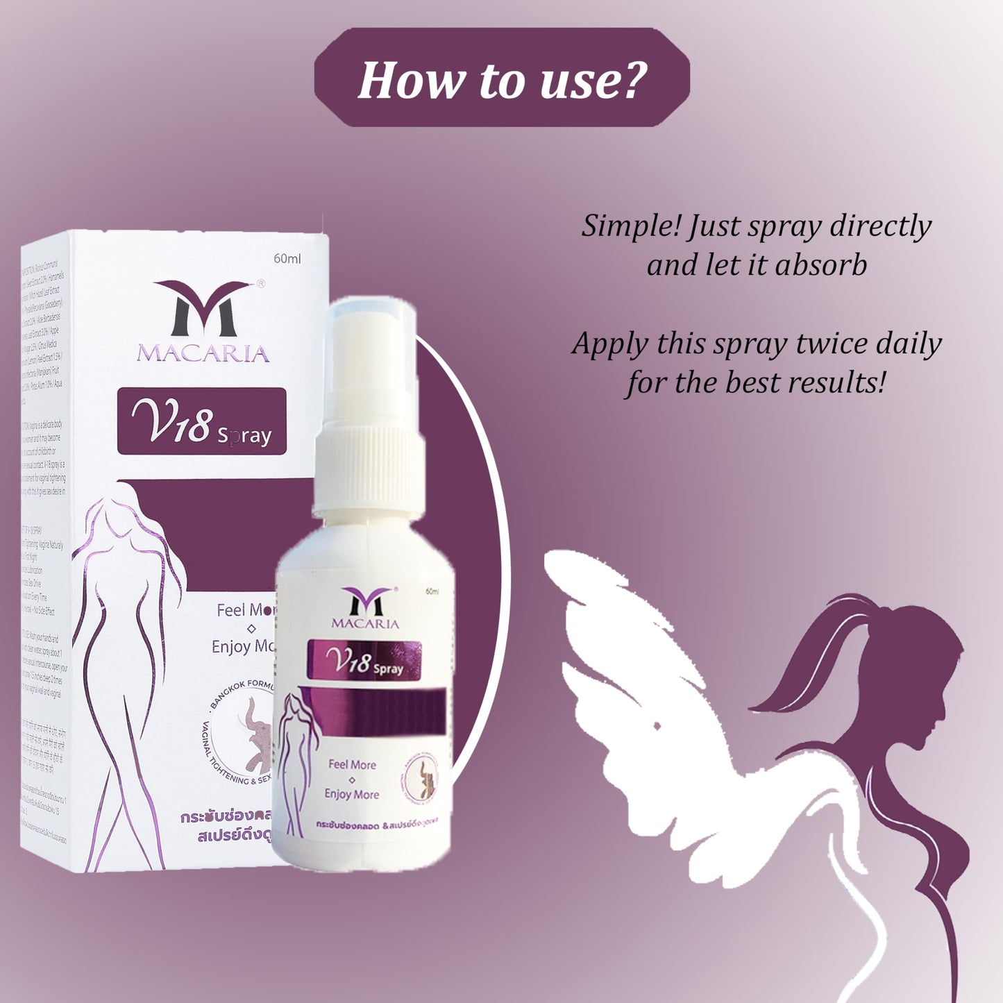V18 Vaginal Tightening Spray - Tight It Up Vag Tightener - Effective Vagina Gel for Natural Tightening and Moisturizing - Rejuvenation for Women & Girls