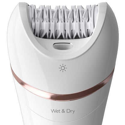 Philips Epilator Series 8000, Wet & Dry, 3-in-1 with Shaver & Trimmer Attachments for Women, 8 Accessories Included, BRE720/14