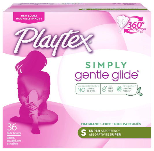 Playtex Simply Gentle Unscented Super Absorbency Tampons 36 Count and Playtex Sport Super Plus Absorbency Unscented Tampons 36 Count