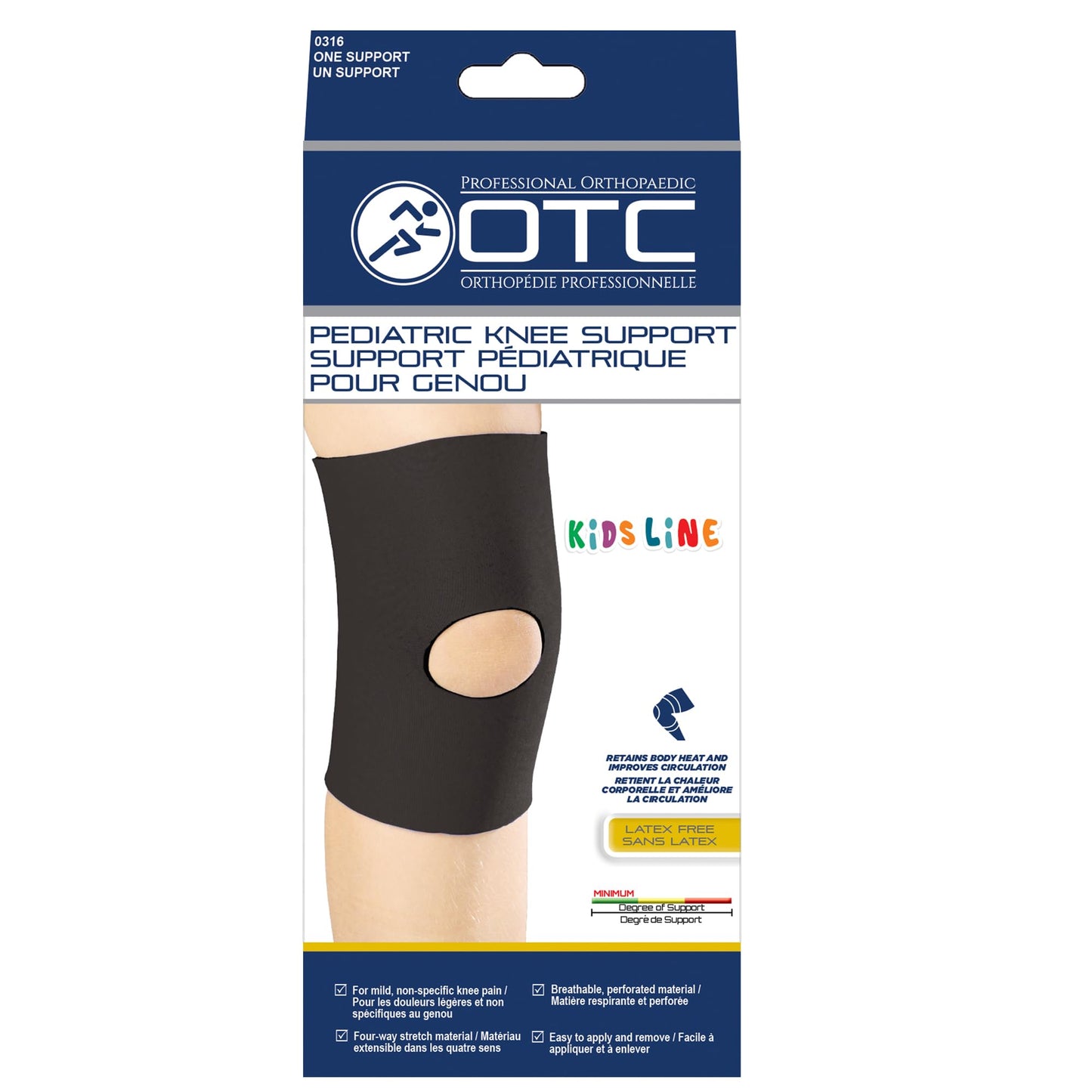 OTC KidsLine Knee Sleeve, Open Patella, Neoprene