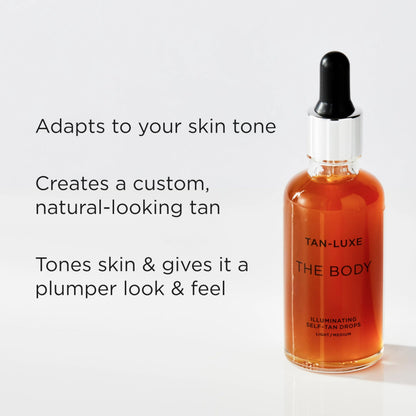 TAN-LUXE THE BODY Self Tan Drops, Add Tanning Drops to Skin Care for Custom Body Tan