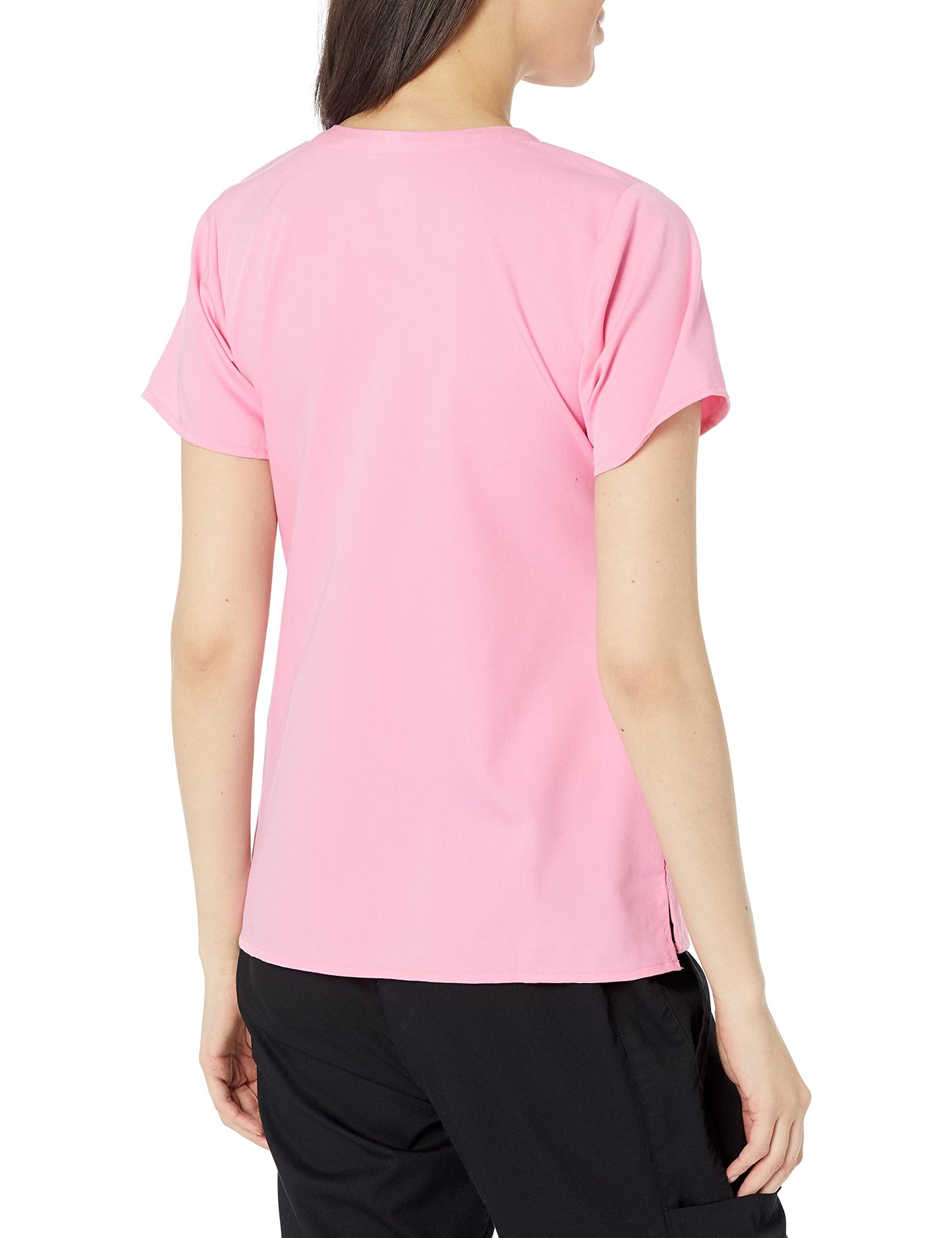 WonderWink Womens 4 Pocket V-Neck Top Medical Scrubs Shirt, Pink Blossom, 3X US