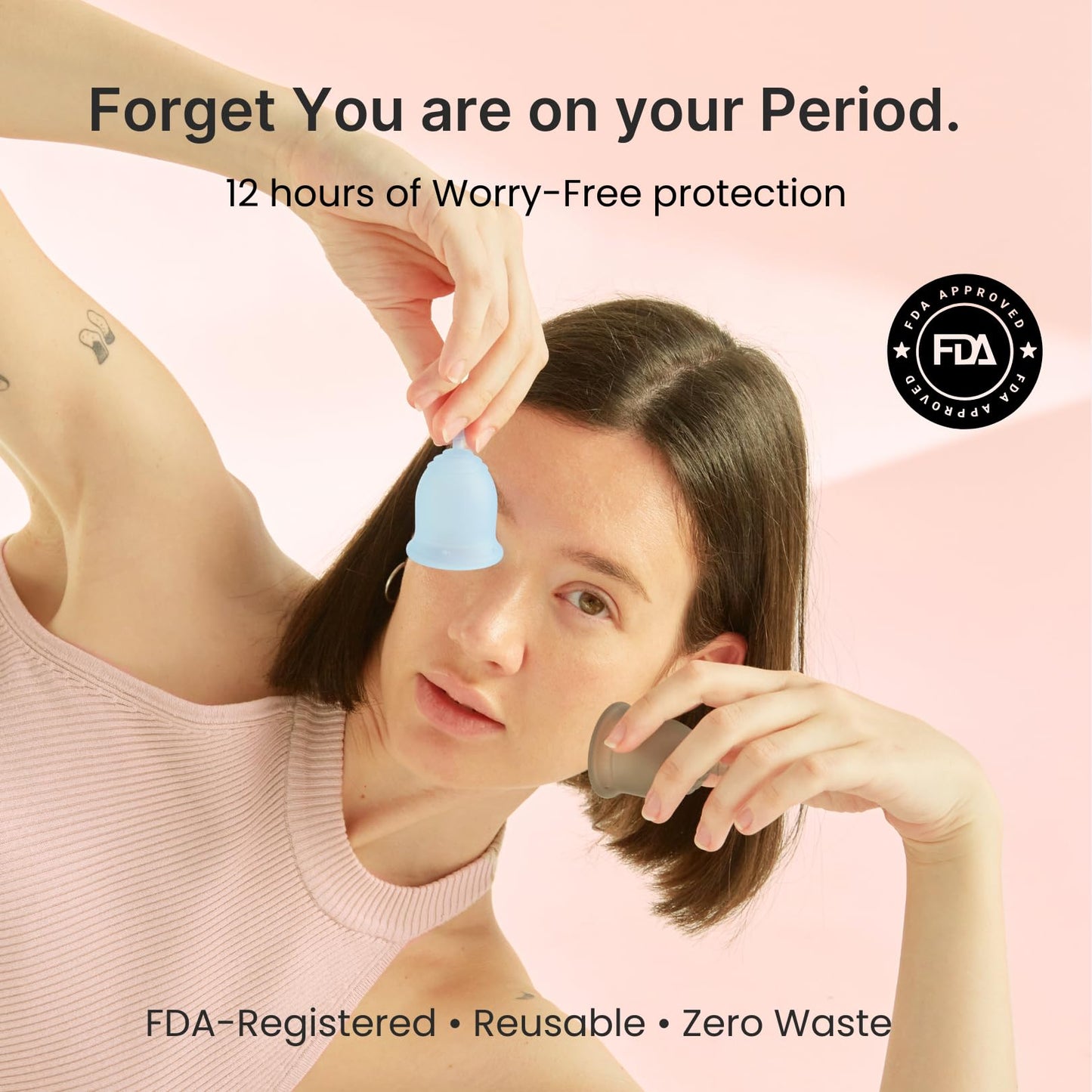 Lena Sensitive Small Menstrual Cup & Lena Cup Wash – Soft Reusable Silicone Period Cup and Gentle Cleanser Set for Comfortable, Easy Care