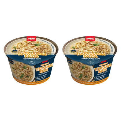 Mr.HOO Toowoomba Pasta Spicy Cream Noodle Cup (6.42oz x 2-Pack Set) – Big Bowl Ramen, Italian-Style, Chewy Noodles, Creamy & Spicy Flavor, Easy 3-Minute Microwave Meal