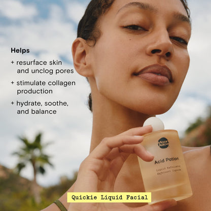 Moon Juice Acid Potion Liquid Face Exfoliator - 25% AHA BHA Exfoliant with Reishi + Niacinamide - Helps Resurface Skin, Unclog Pores & Stimulate Collagen - Hydrates & Soothes Skin (3.3 Fl oz)