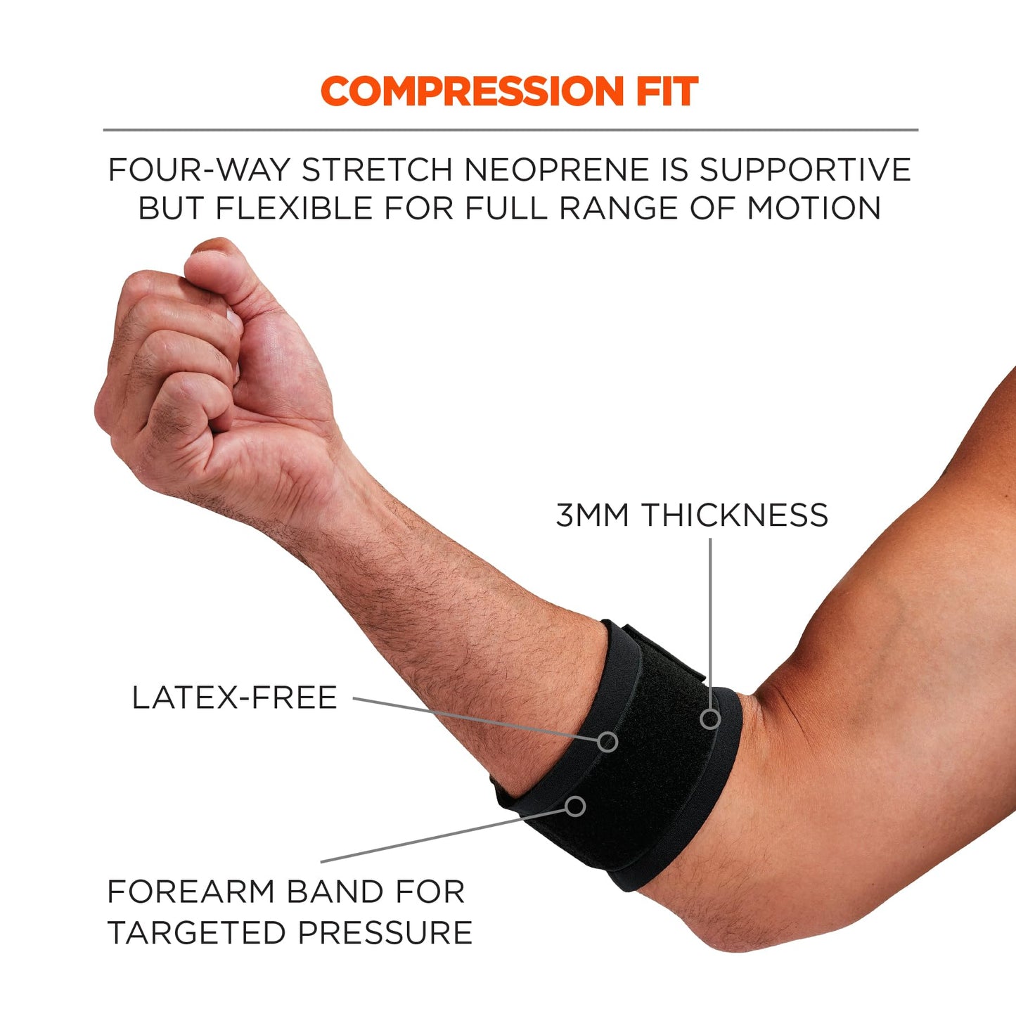 Ergodyne - 16004 ProFlex 500 Elbow Support, Large, Black