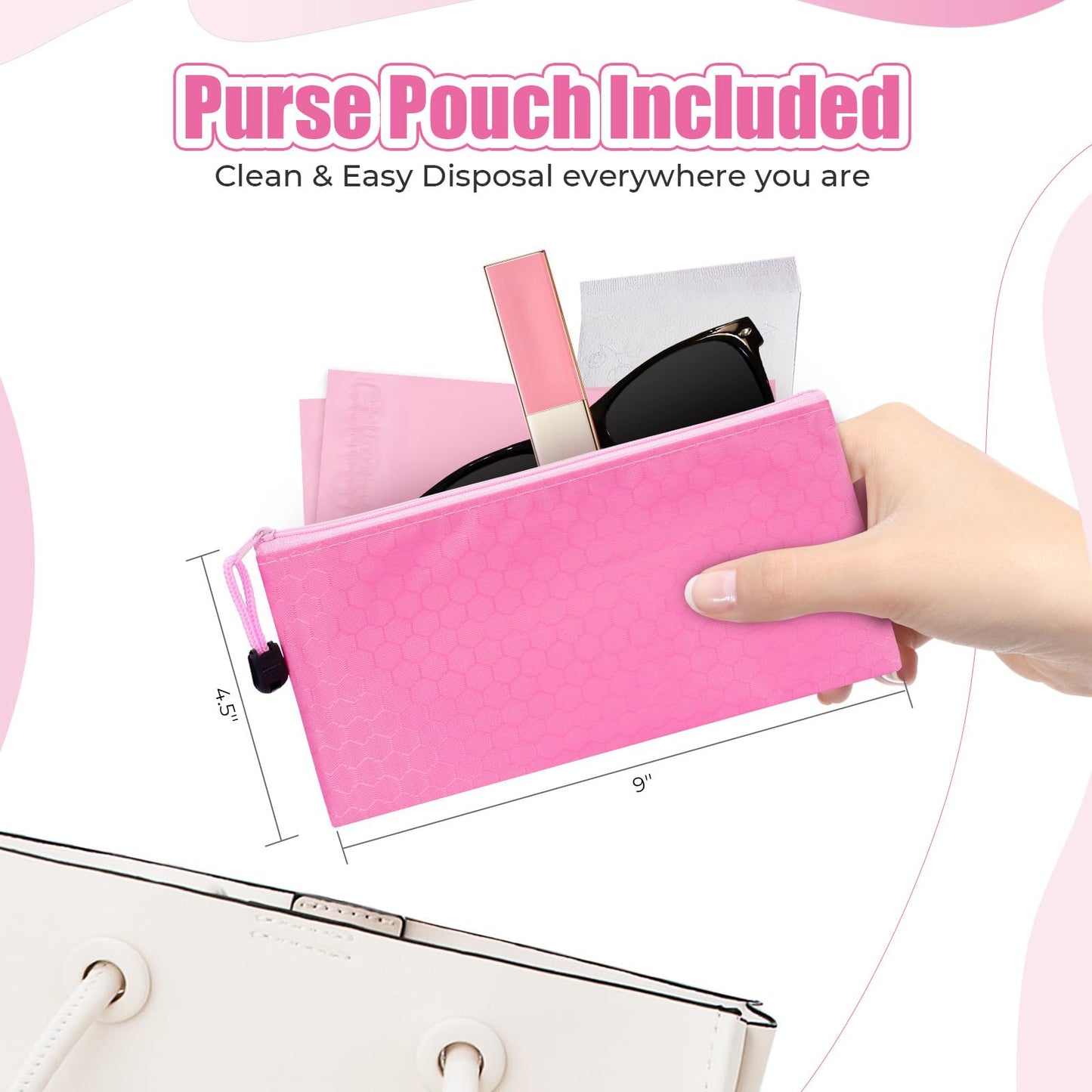 Personal Care Sanitary Disposal Bags(320 Counts),Sanitary Napkin Disposal Feminine Hygiene Bags,with Pouch, Black & Pink, Bundle
