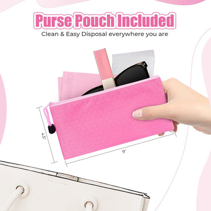 Personal Care Sanitary Disposal Bags(320 Counts),Sanitary Napkin Disposal Feminine Hygiene Bags,with Pouch, Black & Pink, Bundle