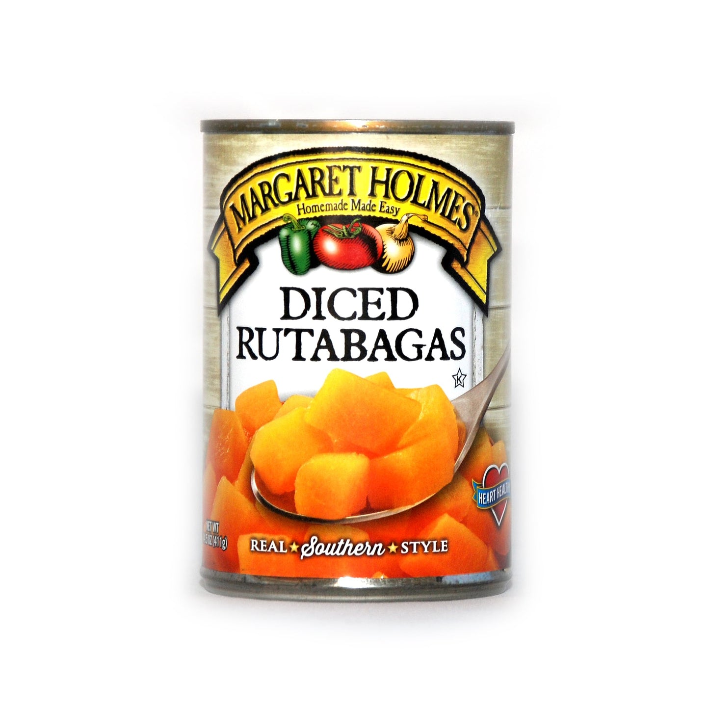 Margaret Holmes Diced Canned Rutabaga, 14.5 oz Cans, (Pack of 6) Bundled with a JFS Recipe Card