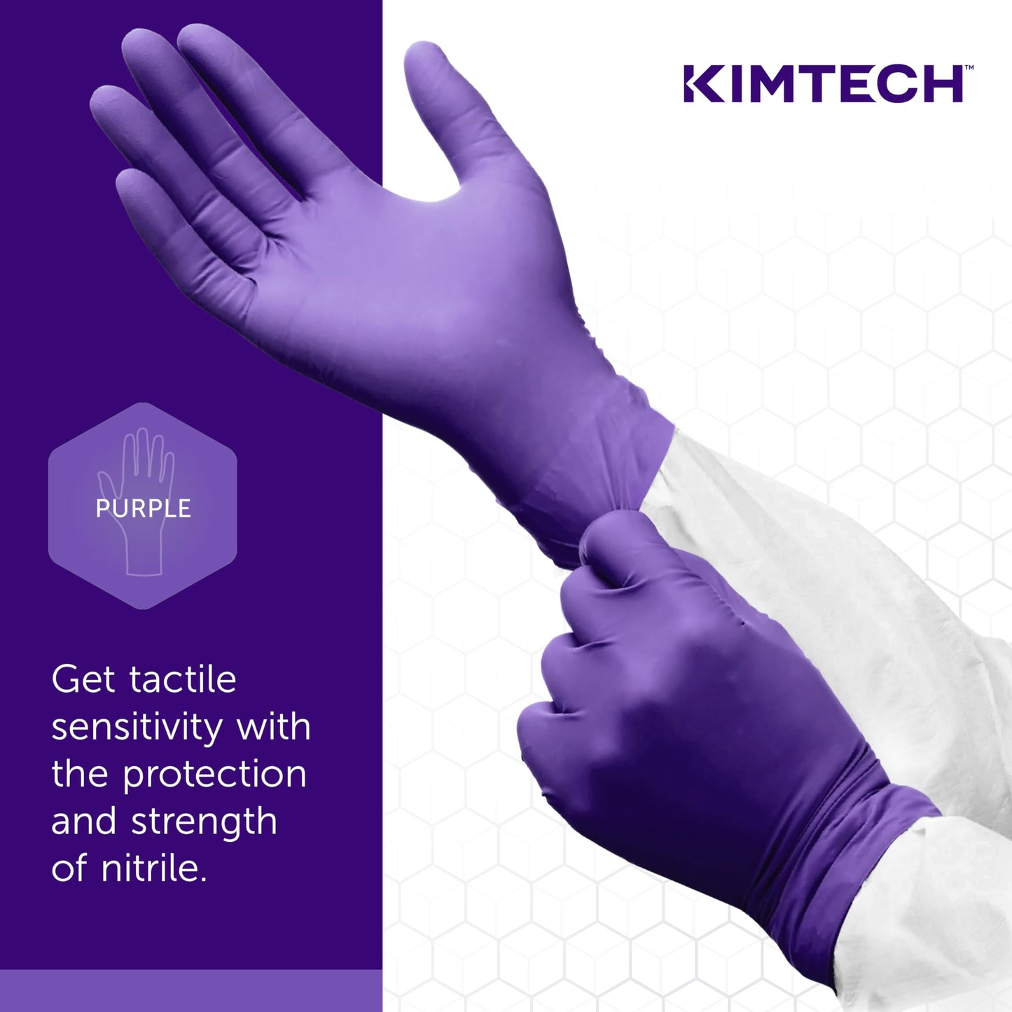 Kimtech™ Purple Nitrile-Xtra™ Exam Gloves (50604), 5.9 Mil, Ambidextrous, 12”, X-Large, 50 Nitrile Gloves / Box