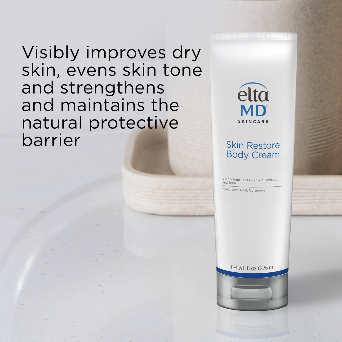 EltaMD Skin Restore Body Cream, Fragrance-Free Lotion for Women with Hyaluronic Acid and Niacinamide, Body Moisturizer, 8 oz Tube