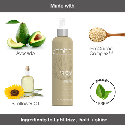 ABBA - Pure Style Smoothing Blow Dry Lotion – Mango Extract & Argan Oil, 6 fl oz