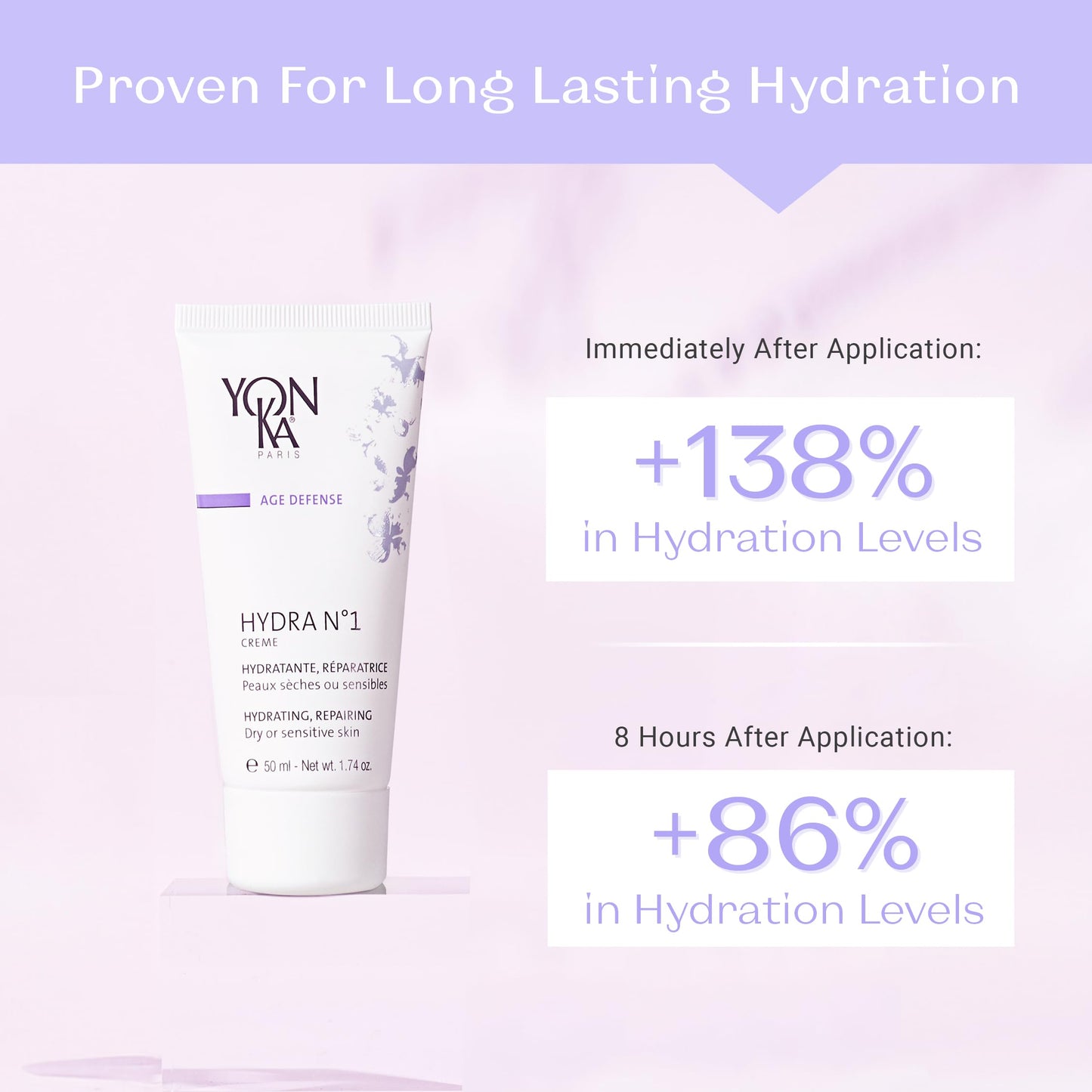 Yonka Daily Reparative Moisturizer, Hydra No. 1 Creme - Rich Anti-Aging Skincare with Hyaluronic Acid, Vitamins A, C & E for Dry Skin, Paraben-Free