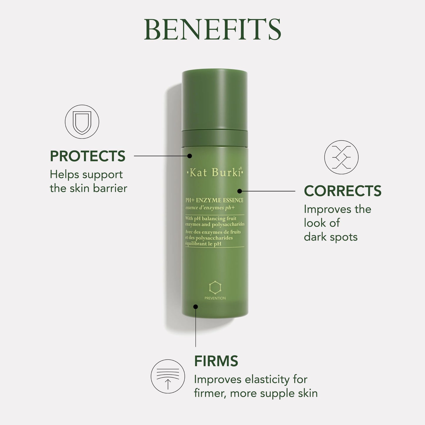 Kat Burki pH+ Enzyme Essence Face Serum, Balancing and Smoothing with Pumpkin and Papaya Enzymes, Turmeric, Licorice Root, and KB5 Complex, 3.4 Fl Oz