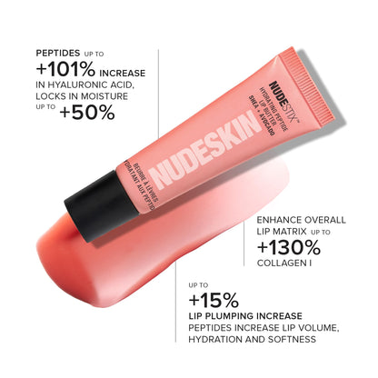 Nudestix Hydrating Peptide Lip Butter Tint Set – 3-Piece Glossy Lip Balm Kit with Avocado, Shea Butter & Peptides | Plumping, Moisturizing Nude Lip Tints | Clean, Vegan & Cruelty-Free