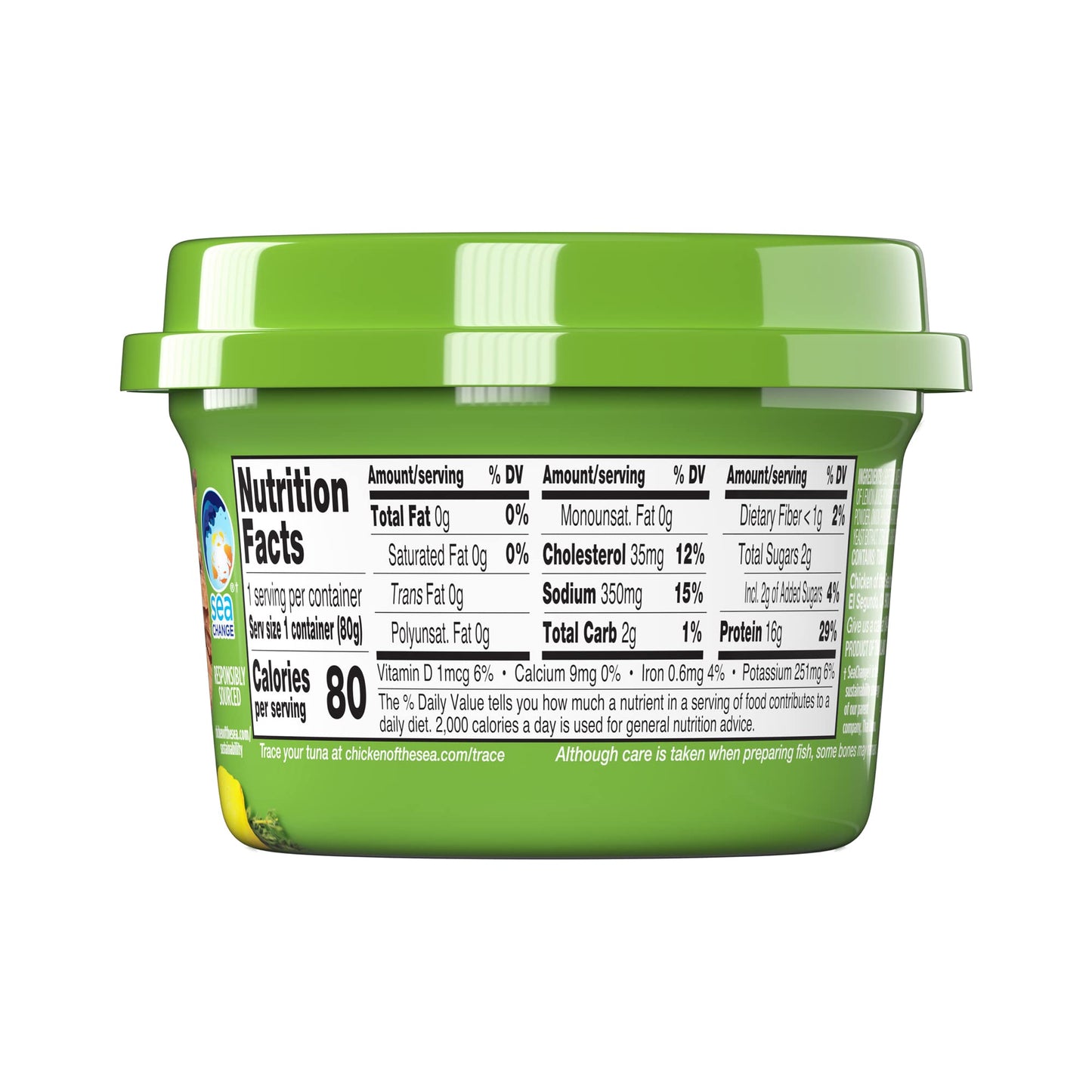 Chicken of the Sea Infusions Tuna, 2.8 Ounce Cups (Pack of 6), Wild Caught Tuna, Lemon & Thyme