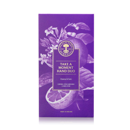 Neal's Yard Remedies Take A Moment Citrus Gift Set, Hand Wash & Hand Lotion With Essential Oils, Vegan & Cruelty-Free, Set of 2