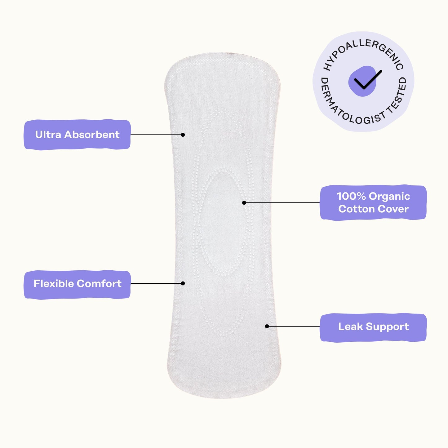 Honey Pot - Calming Long Panty Liners for Women - 100% Organic Cotton Top Sheet - Feminine Care - Non Cooling - Calming Herbs of Lavender, Ashwagandha, & Lemon Balm - 30ct