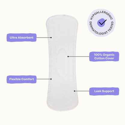 Honey Pot - Calming Long Panty Liners for Women - 100% Organic Cotton Top Sheet - Feminine Care - Non Cooling - Calming Herbs of Lavender, Ashwagandha, & Lemon Balm - 30ct
