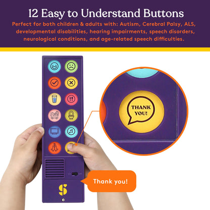 Special Supplies AAC Communication Device for Speech Therapy, Talker Buddy Communication Device for Non Verbal Kids & Adults, Talking Aids for Home or School + Travel Bag (Talker Buddy)