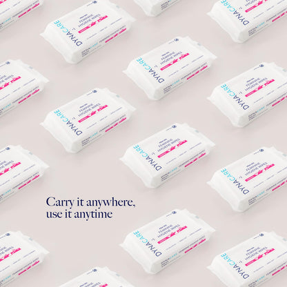 Dynarex HerCare Feminine Hygiene Wipes - 12 Pack, 40 Wipes per Pack - 5.5" x 8" pH-Balanced, Alcohol-Free, Hypoallergenic, Resealable Packs, Travel Essentials for Women