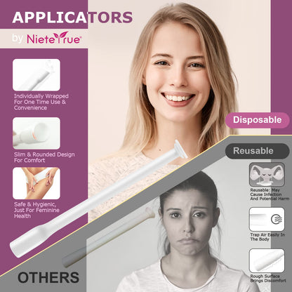 (40 Packs) Disposable Vaginial Applicators Individually Wrapped Hygienic Fit to Size 00 Cap-sules and Many Shapes of Suppositories, Tablets Feminine Care Applicators from