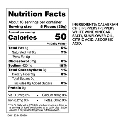 Roland Foods Whole Calabrian Chili Peppers in Oil, Specialty Imported Food, 33.5 Ounce, Pack of 1