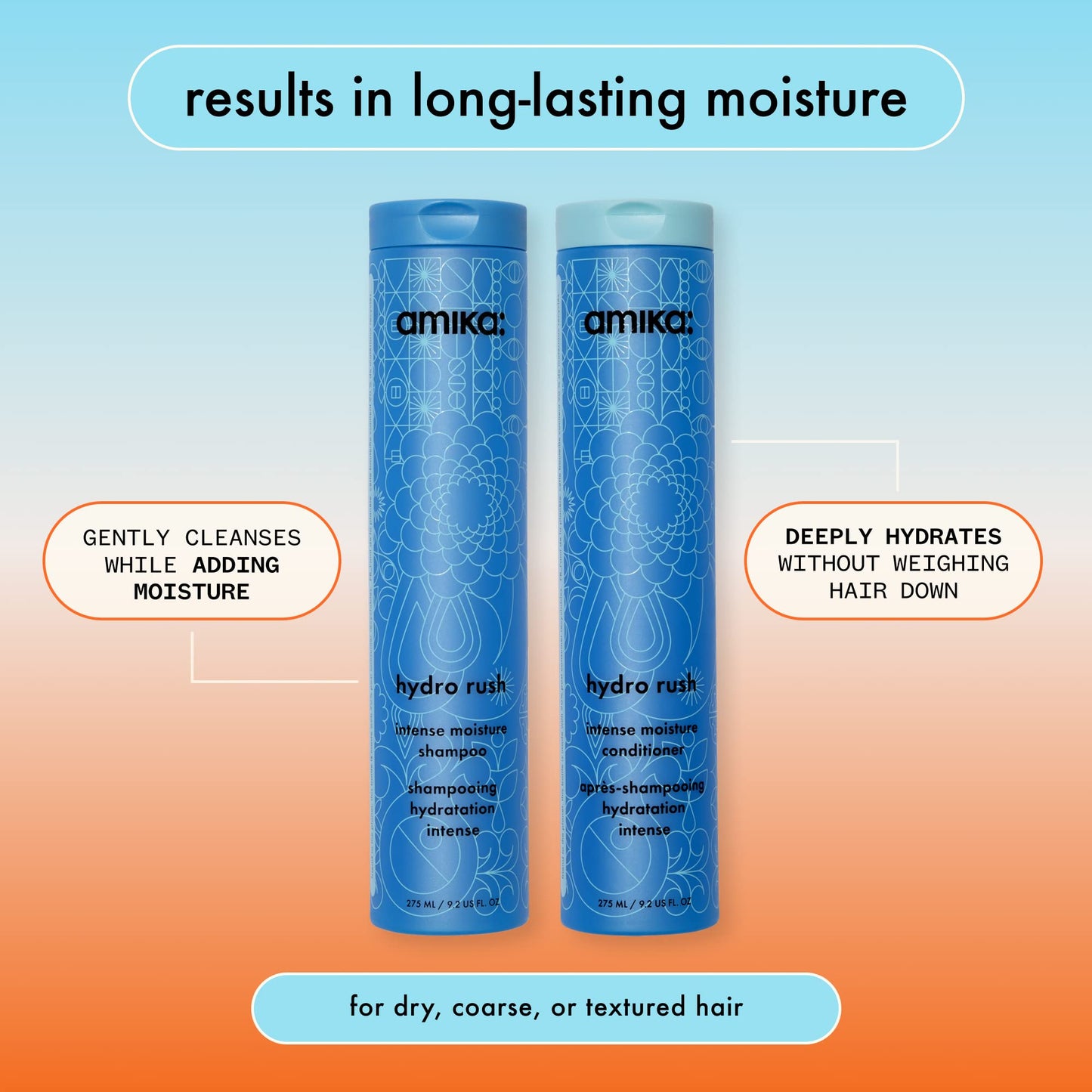 amika hydro rush intense moisture conditioner with hyaluronic acid