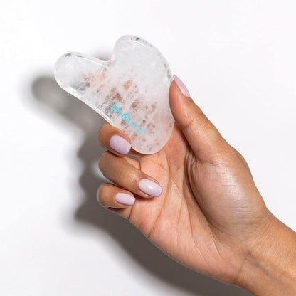 m-61 Clear Quartz Gua Sha | Facial Massage Tool To Stimulate Circulation, Decrease Inflammation. 100% Hand-Carved Natural Clear Quartz Stone.
