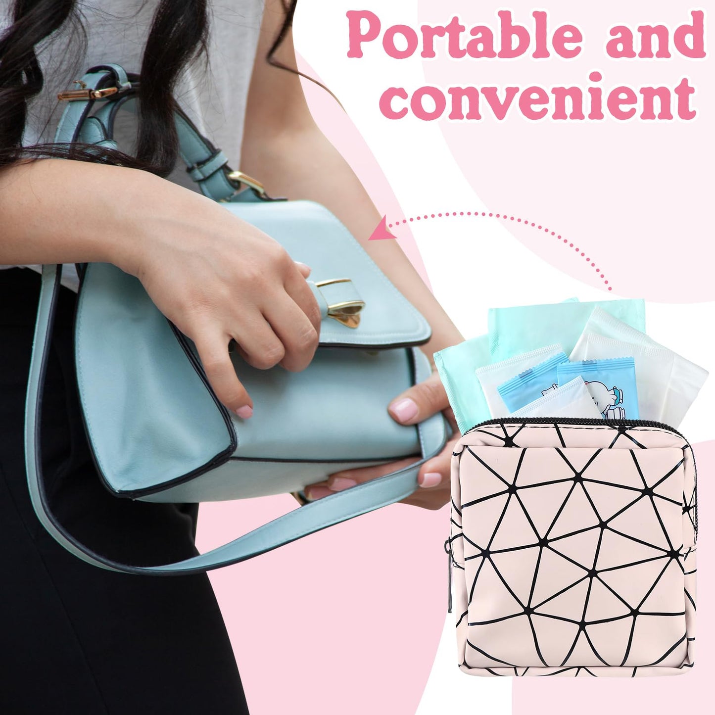 Tondiamo First Period Kit for 9-12 for School Menstrual Starter Kit Essentials for Tween Girls Gifts Box with Sanitary Pad Bag 25 Sanitary Napkins 10 Feminine Wipes