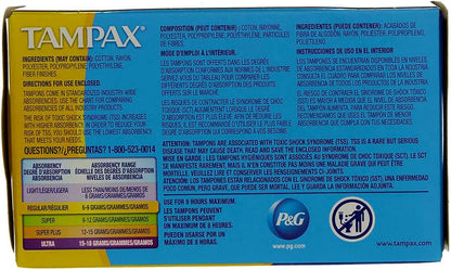 Tampax Tampons Regular Absorbency - 10 ct, Pack of 5