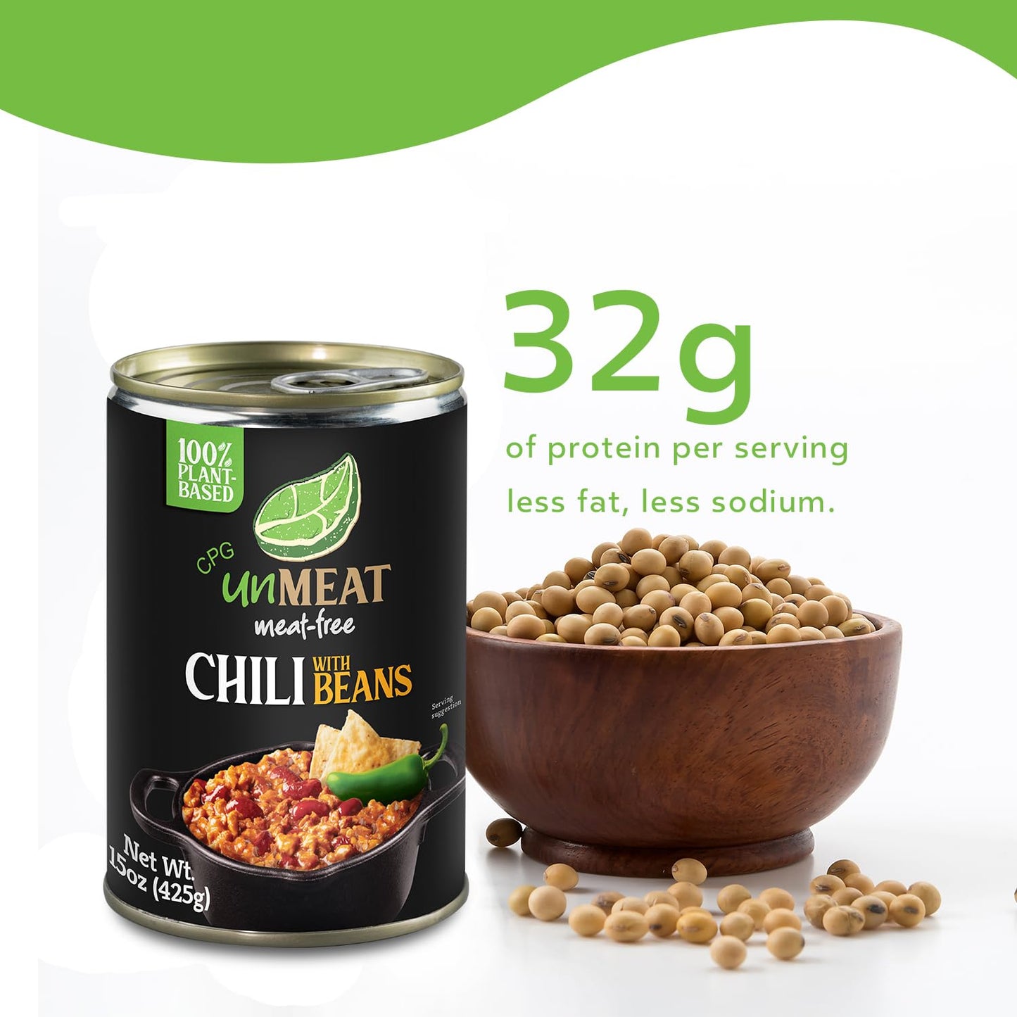 unMEAT Plant Based Meat | Easy to Prepare Plant Based Protein | Vegan Meat with Less Calories, Chili with Beans, 12 pack