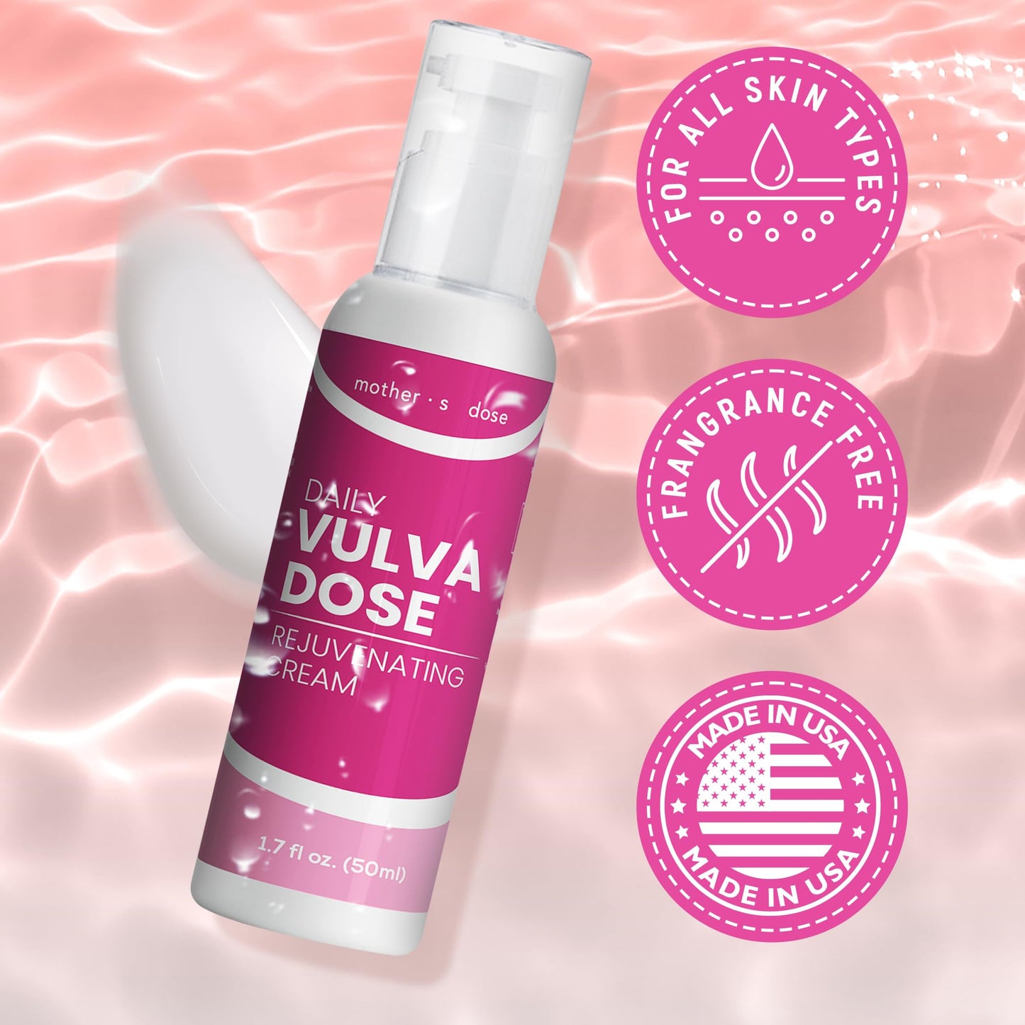 Vaginal Moisturizer by Mothers Dose Vulva Cream for Women’s Health Feminine DHEA Cream for Vulva Dryness & Discomfort with Added Hyaluronic Acid 90 Day Supply Made in USA