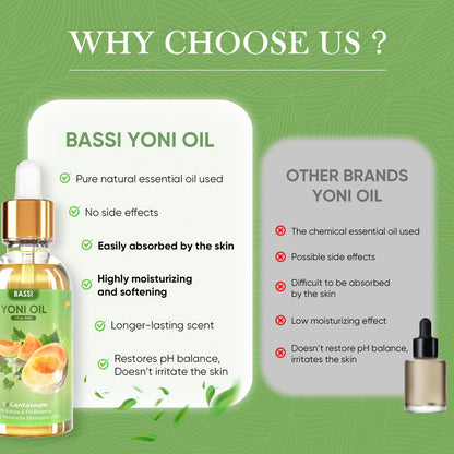 3 PCS Natural Yoni Oil for Women -Feminine Oil Vaginal Moisturizer - Reduces Odor, Restores pH Balance, Helps with Vaginal Itch, Herbal Yoni Blend with Strawberry Peach Hami Melon