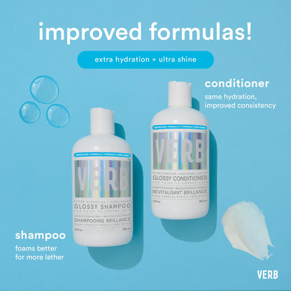 VERB Glossy Shampoo – Cleanses + Adds High Shine for Thick to Coarse Hair – Vegan, No Parabens or Harmful Sulfates